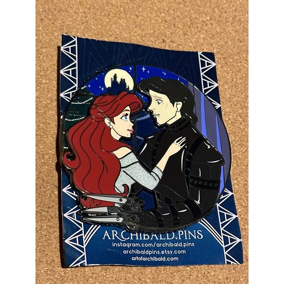 Little Mermaid Edward Scissorhands Eric Ariel Archibald Pins LE Fantasy Pin - Picture 1 of 2